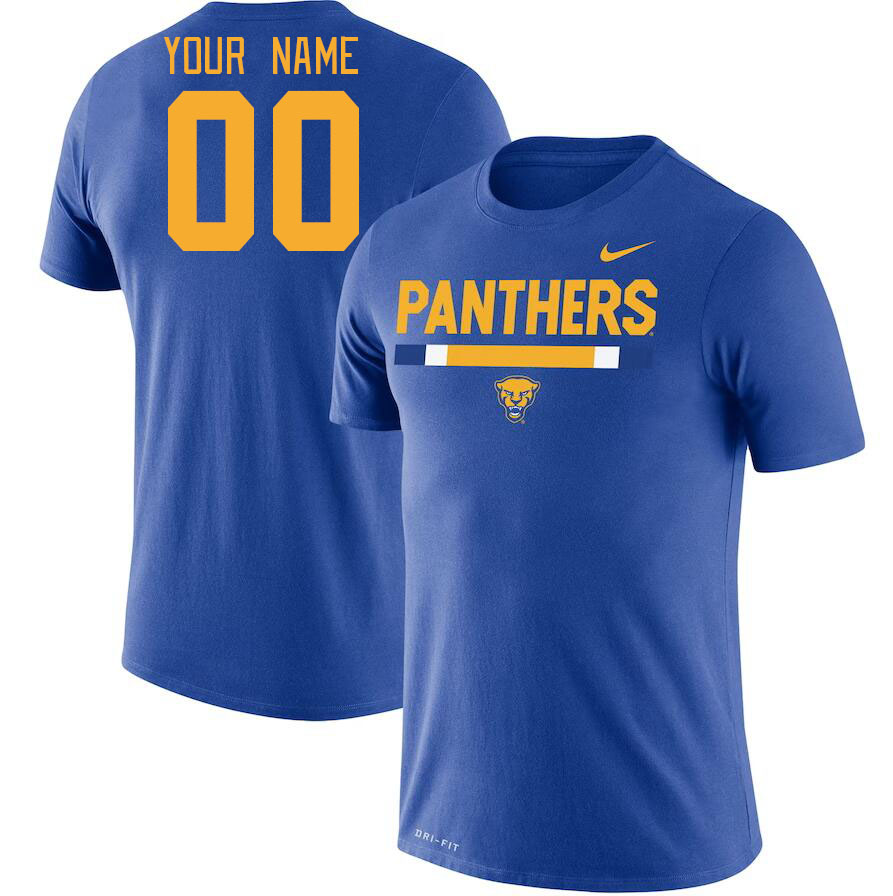 Custom Pitt Panthers Name And Number College Tshirt-Royal
